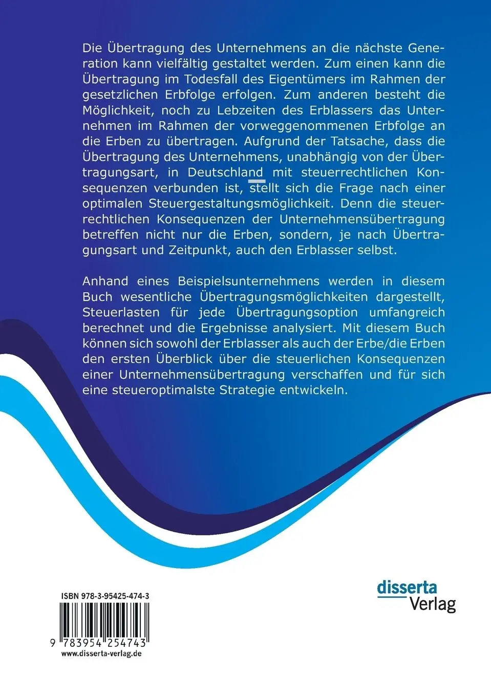 Rückseite: 9783954254743 | Familieninterne Unternehmensnachfolge aus steuerrechtlicher Sicht:...