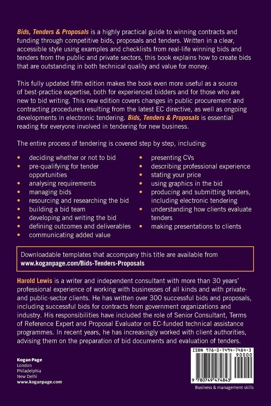 Rückseite: 9780749474843 | Bids, Tenders and Proposals | Winning Business Through Best Practice