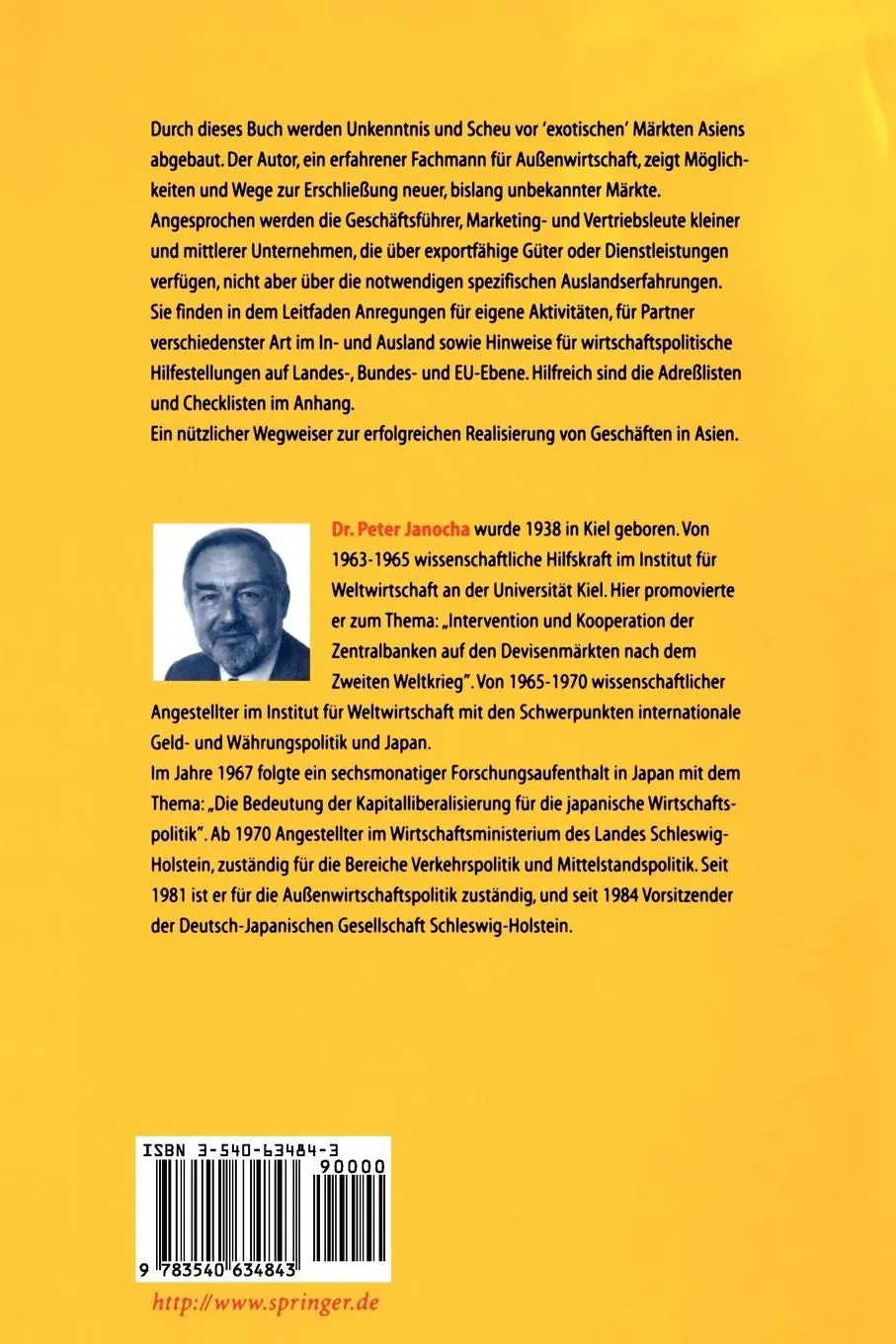 Rückseite: 9783540634843 | Asiens Märkte erfolgreich erschließen | Peter Janocha | Taschenbuch
