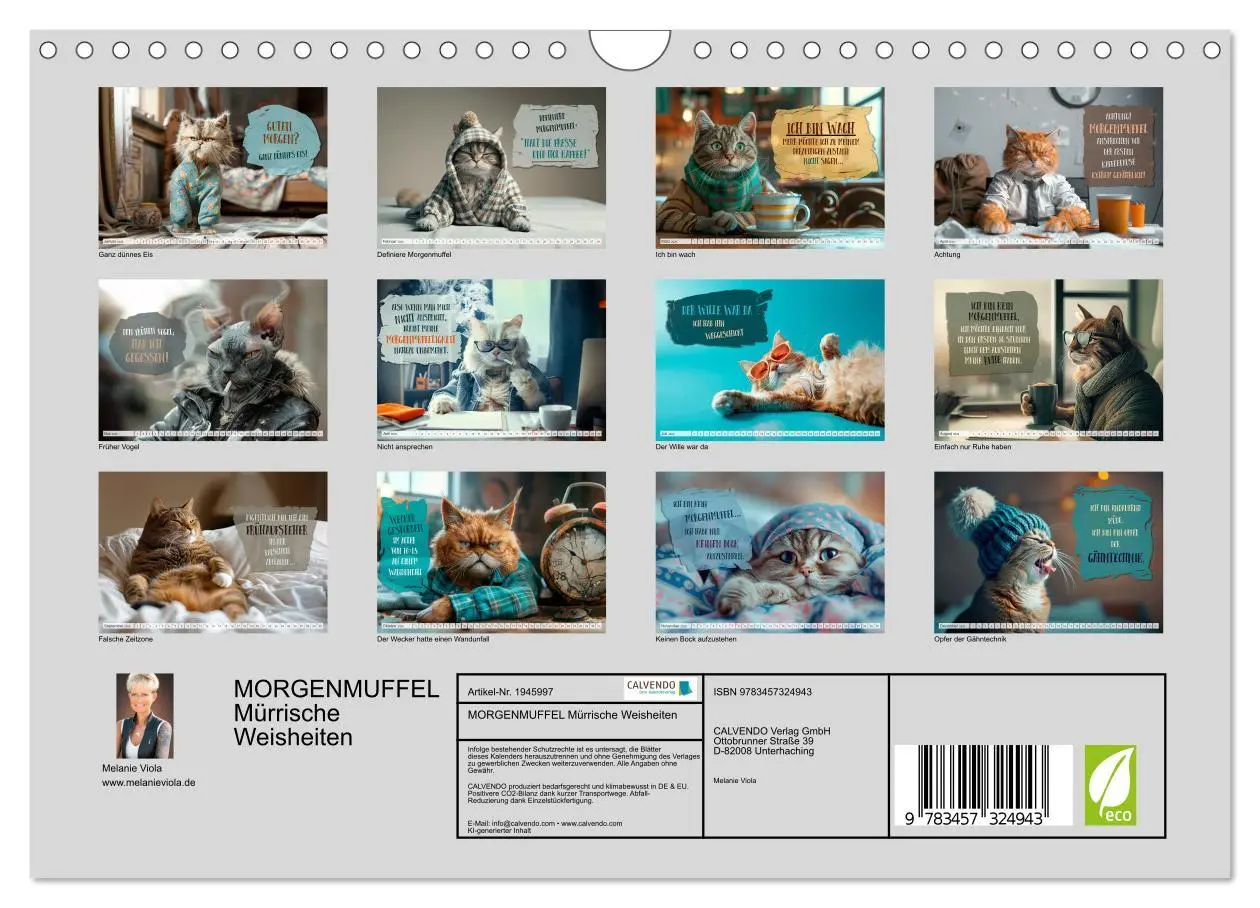 Bild: 9783457324943 | MORGENMUFFEL Mürrische Weisheiten (Wandkalender 2026 DIN A4 quer),...