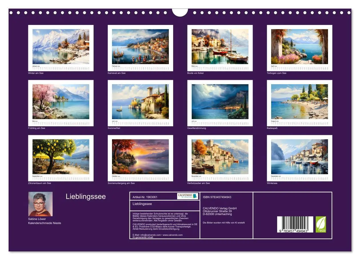 Bild: 9783457494943 | Lieblingssee (Wandkalender 2026 DIN A3 quer), CALVENDO Monatskalender