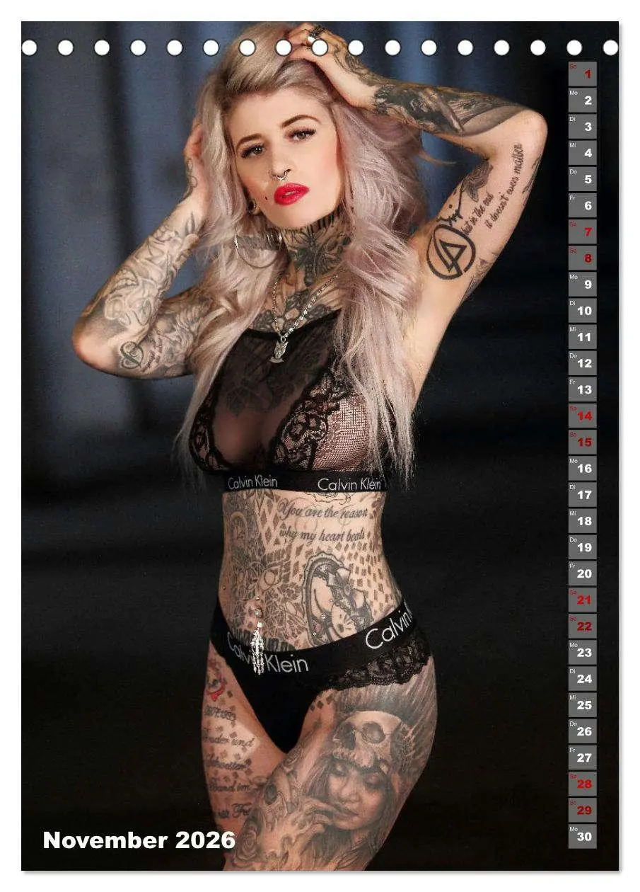 Bild: 9783516344943 | Beauty Tattoo Girls 2026 (Tischkalender 2026 DIN A5 hoch), CALVENDO...