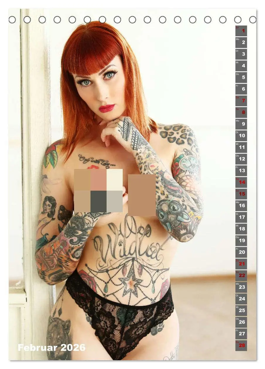 Bild: 9783516344943 | Beauty Tattoo Girls 2026 (Tischkalender 2026 DIN A5 hoch), CALVENDO...