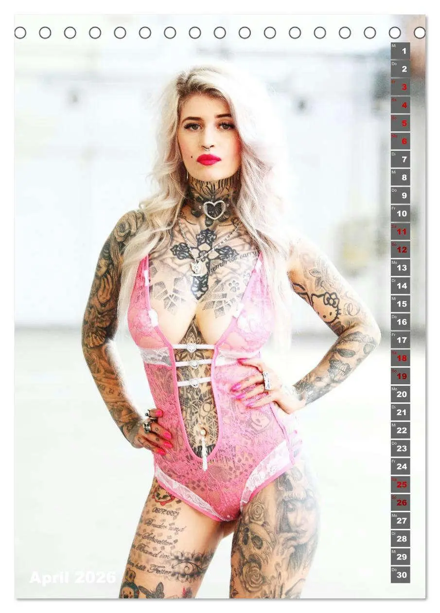 Bild: 9783516344943 | Beauty Tattoo Girls 2026 (Tischkalender 2026 DIN A5 hoch), CALVENDO...