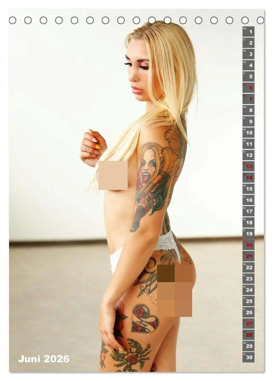 Bild: 9783516344943 | Beauty Tattoo Girls 2026 (Tischkalender 2026 DIN A5 hoch), CALVENDO...