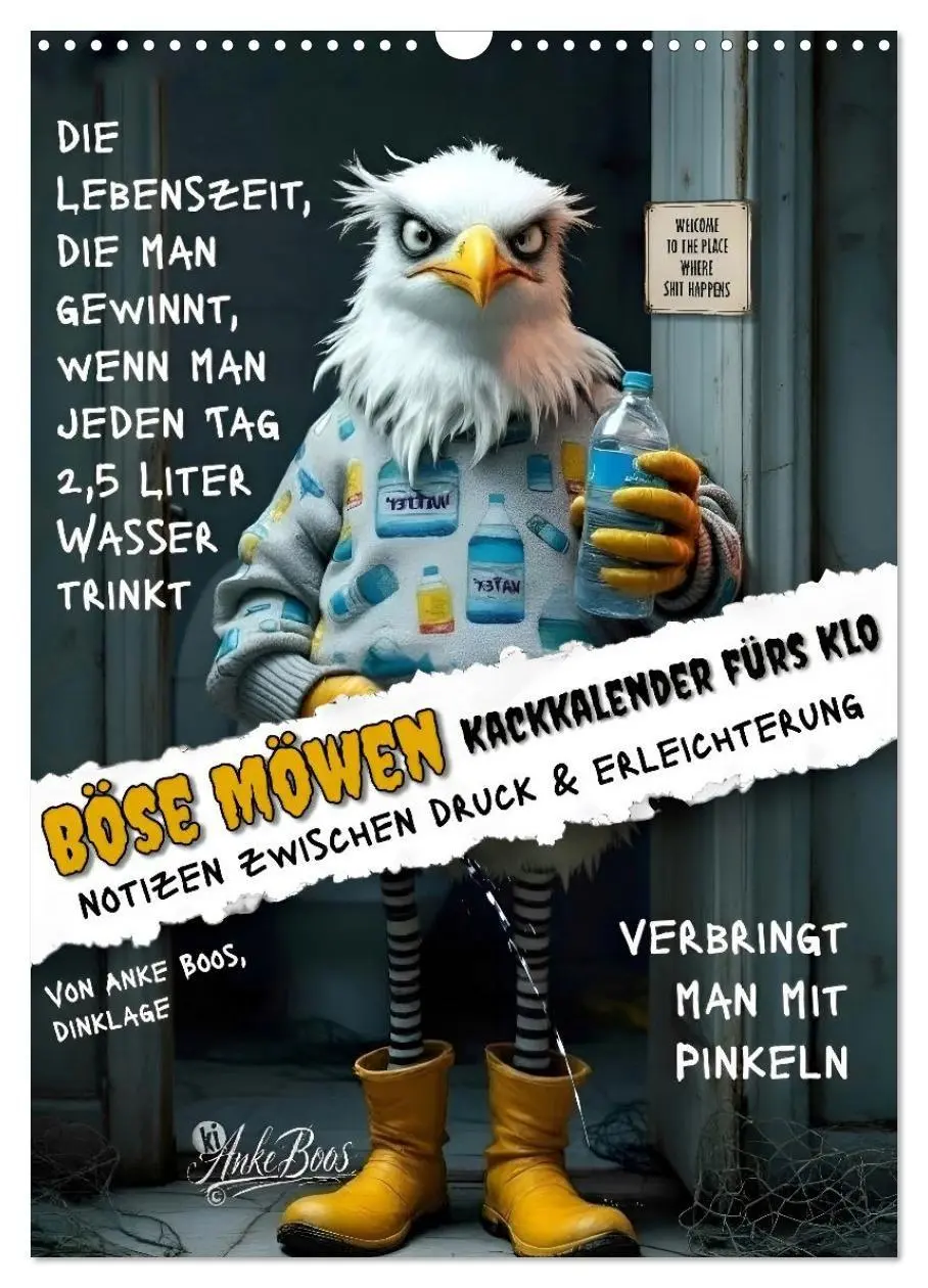 Cover: 9783594254943 | Böse Möwen - Kackkalender fürs Klo (Wandkalender 2027 DIN A3 hoch),...