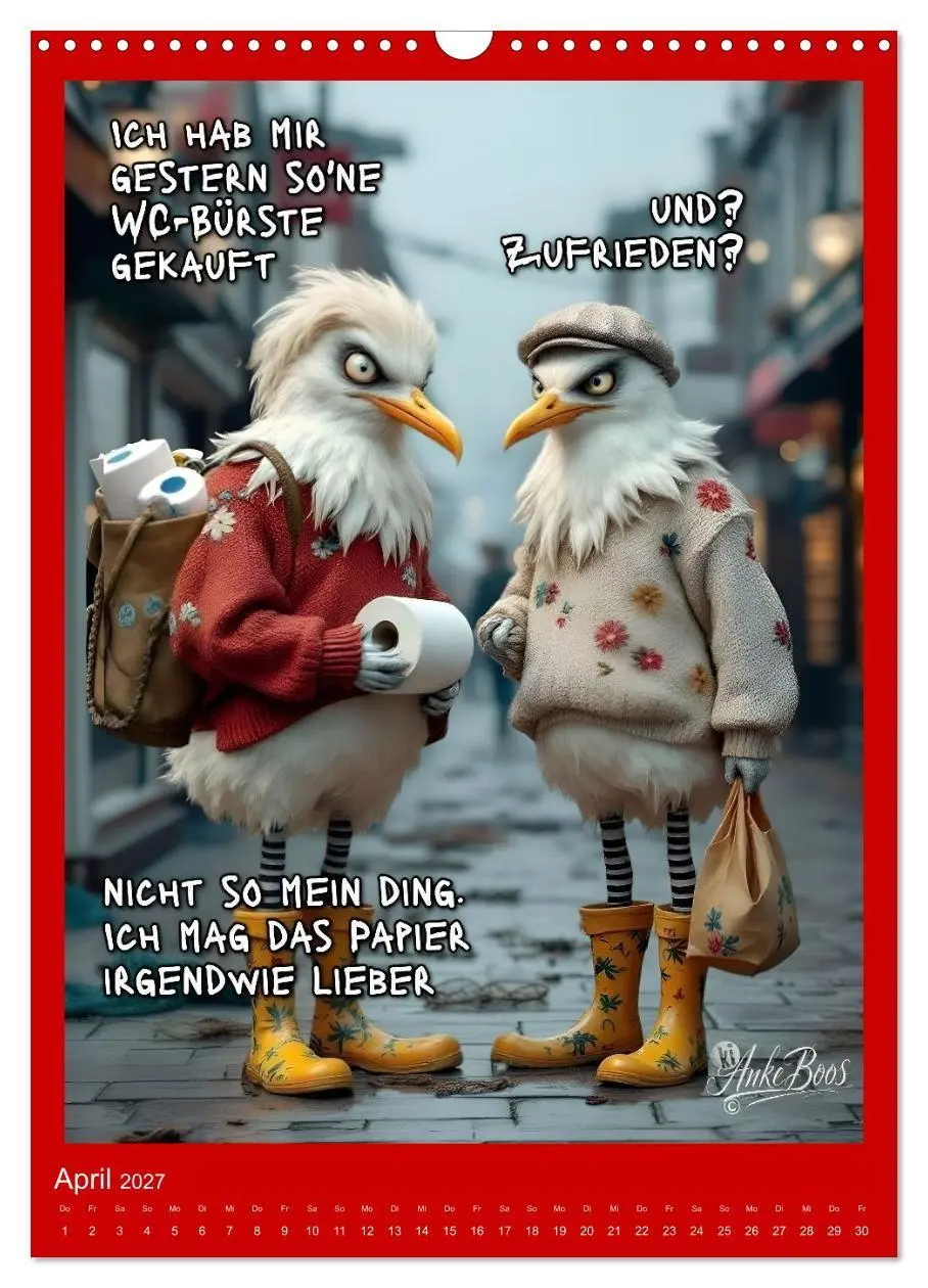 Bild: 9783594254943 | Böse Möwen - Kackkalender fürs Klo (Wandkalender 2027 DIN A3 hoch),...