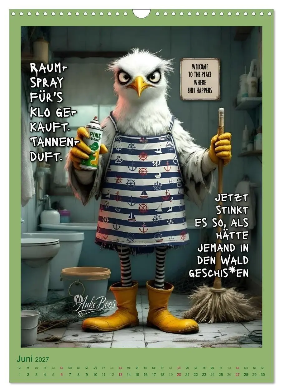 Bild: 9783594254943 | Böse Möwen - Kackkalender fürs Klo (Wandkalender 2027 DIN A3 hoch),...