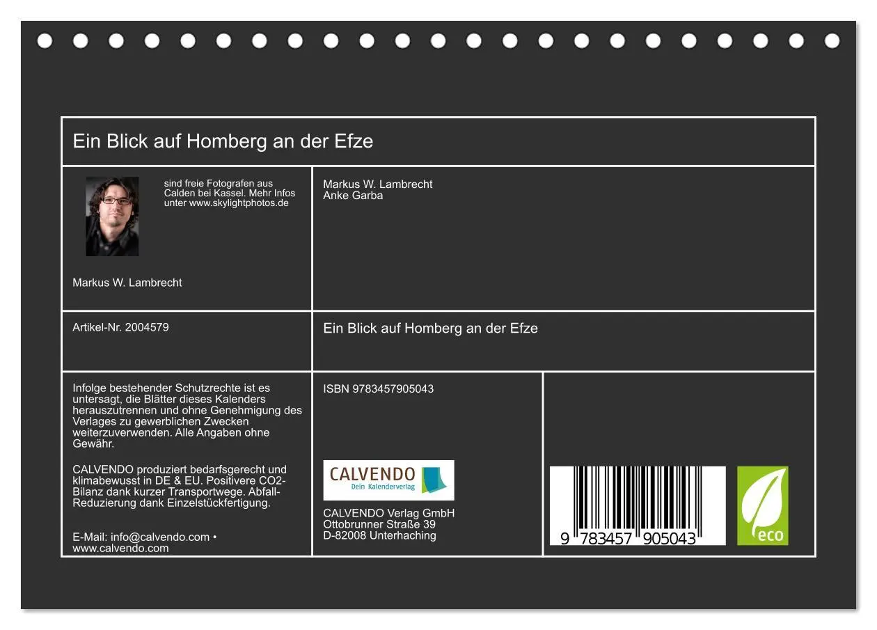 Bild: 9783457905043 | Ein Blick auf Homberg an der Efze (Tischkalender 2026 DIN A5 quer),...