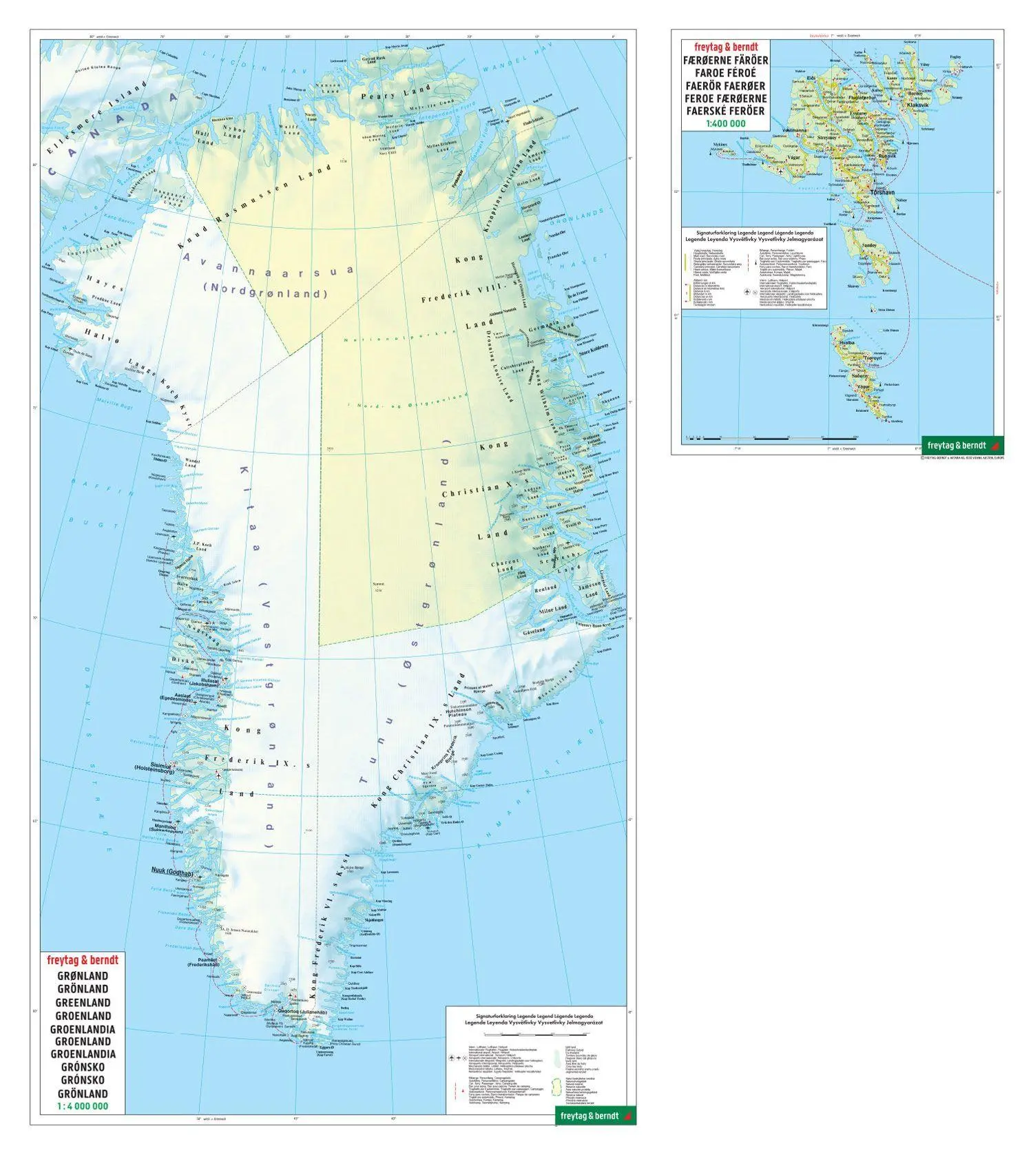 Bild: 9783707925043 | freytag &amp; berndt Straßenkarte Dänemark, Grönland - Färöer 1:400.000