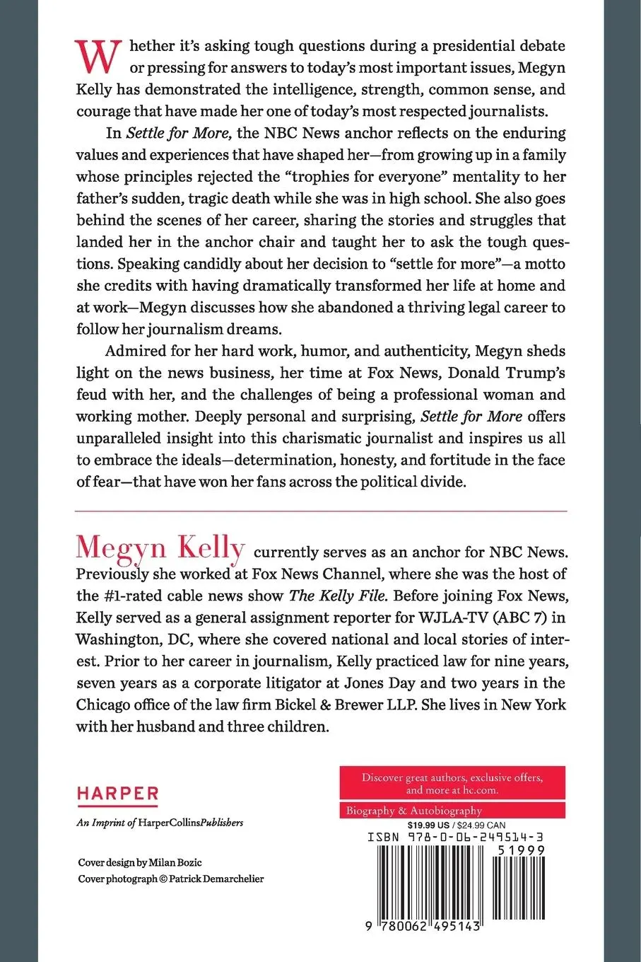 Rückseite: 9780062495143 | Settle for More | Megyn Kelly | Taschenbuch | Englisch | 2023