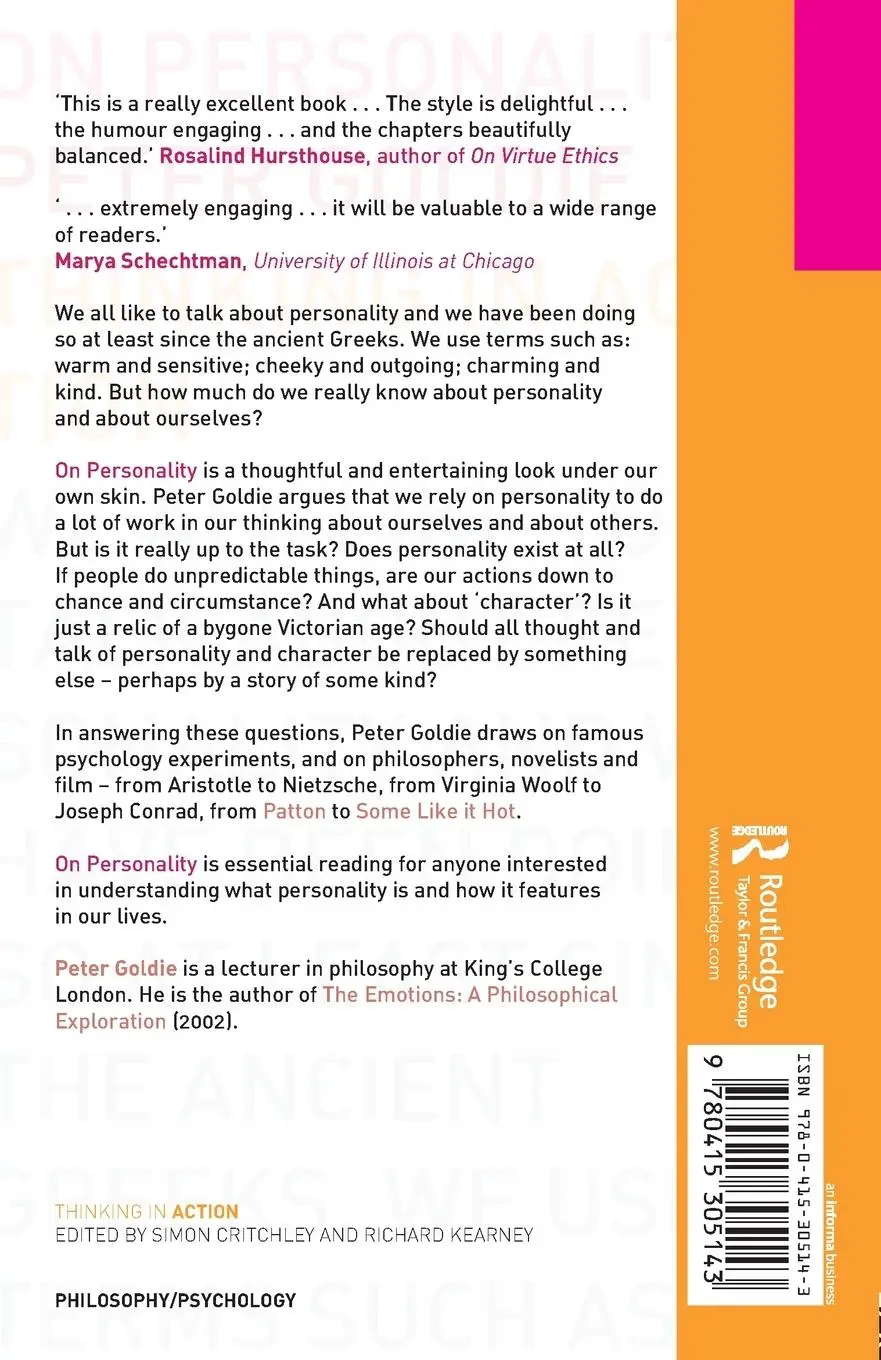 Rückseite: 9780415305143 | On Personality | Peter Goldie | Taschenbuch | Englisch | 2004