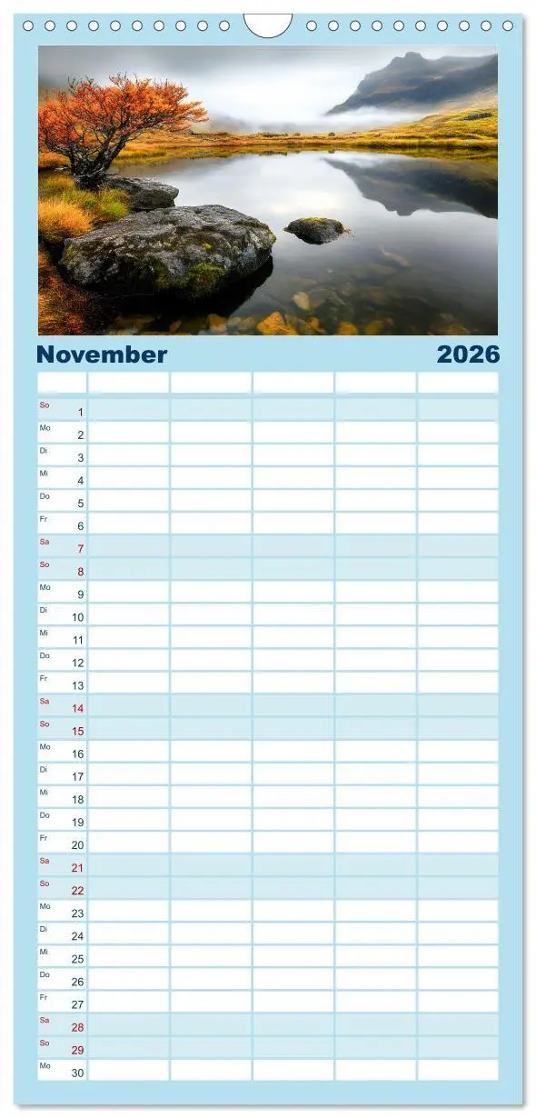 Bild: 9783516605143 | Familienplaner 2026 - Mystischer Nebel mit 5 Spalten (Wandkalender,...