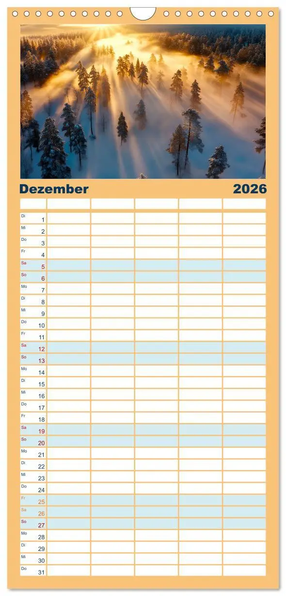 Bild: 9783516605143 | Familienplaner 2026 - Mystischer Nebel mit 5 Spalten (Wandkalender,...