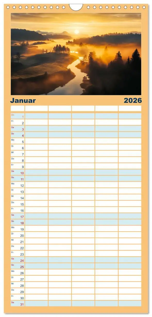 Bild: 9783516605143 | Familienplaner 2026 - Mystischer Nebel mit 5 Spalten (Wandkalender,...