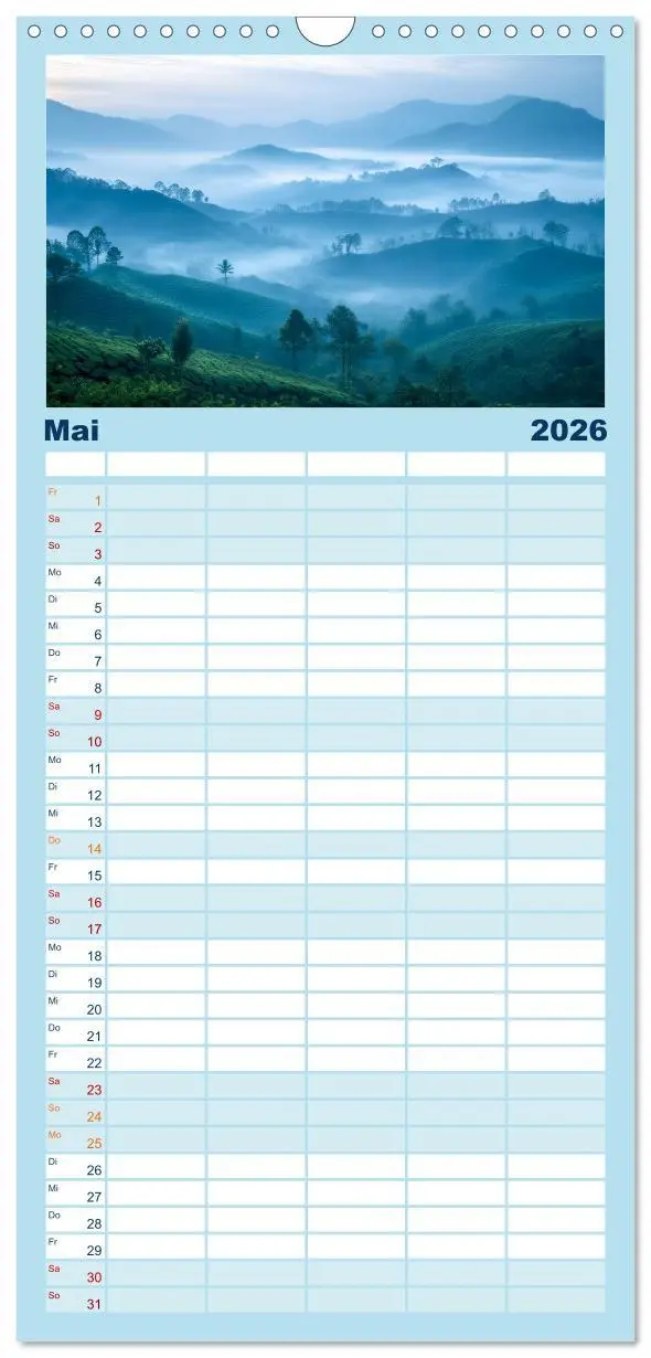 Bild: 9783516605143 | Familienplaner 2026 - Mystischer Nebel mit 5 Spalten (Wandkalender,...