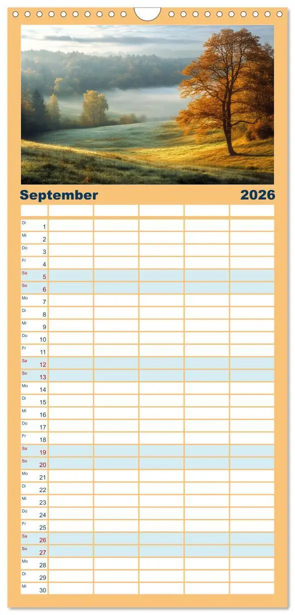 Bild: 9783516605143 | Familienplaner 2026 - Mystischer Nebel mit 5 Spalten (Wandkalender,...