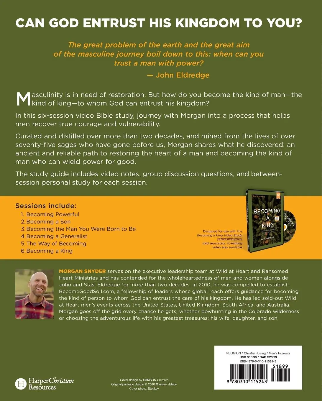 Rückseite: 9780310115243 | Becoming a King Study Guide | The Path to Restoring the Heart of Man