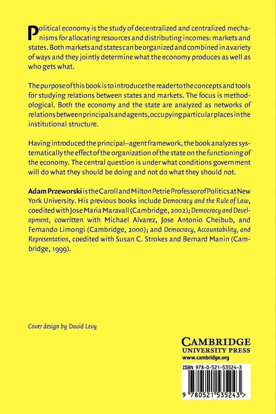 Rückseite: 9780521535243 | States and Markets | A Primer in Political Economy | Adam Przeworski