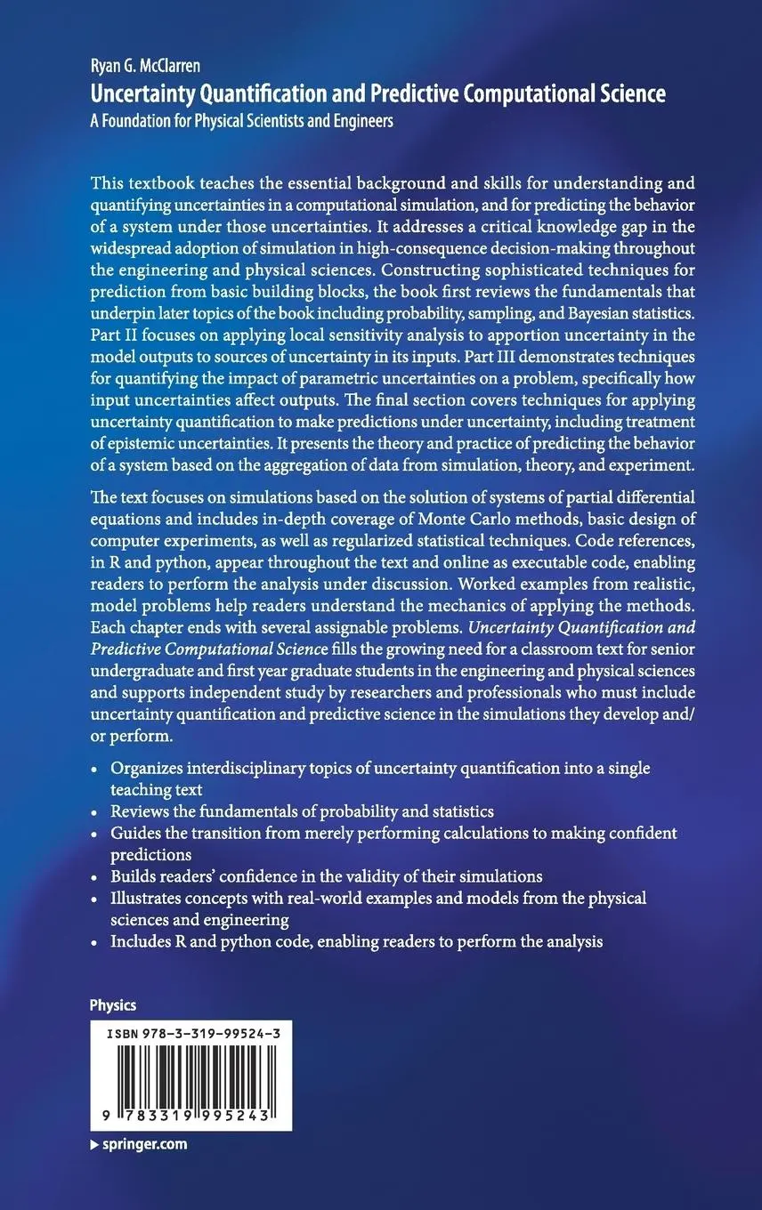 Rückseite: 9783319995243 | Uncertainty Quantification and Predictive Computational Science | Buch