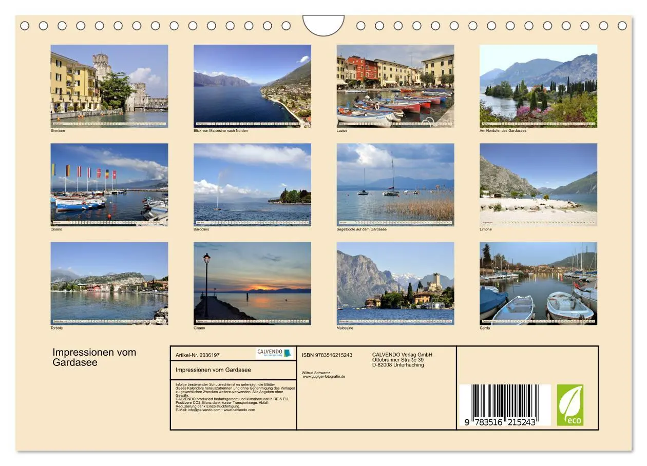 Bild: 9783516215243 | Impressionen vom Gardasee (Wandkalender 2026 DIN A4 quer), CALVENDO...