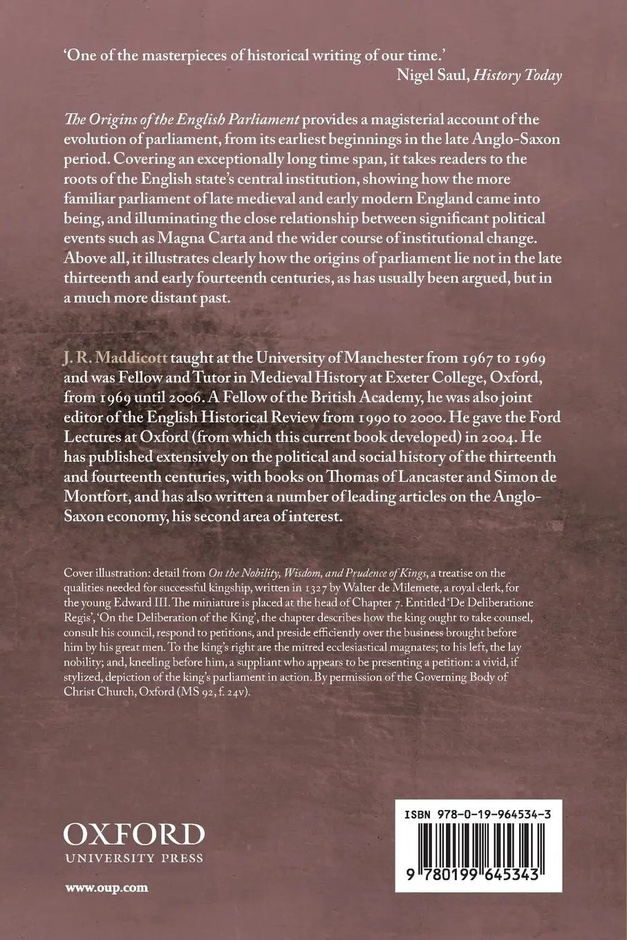 Rückseite: 9780199645343 | The Origins of the English Parliament, 924-1327 | J. R. Maddicott