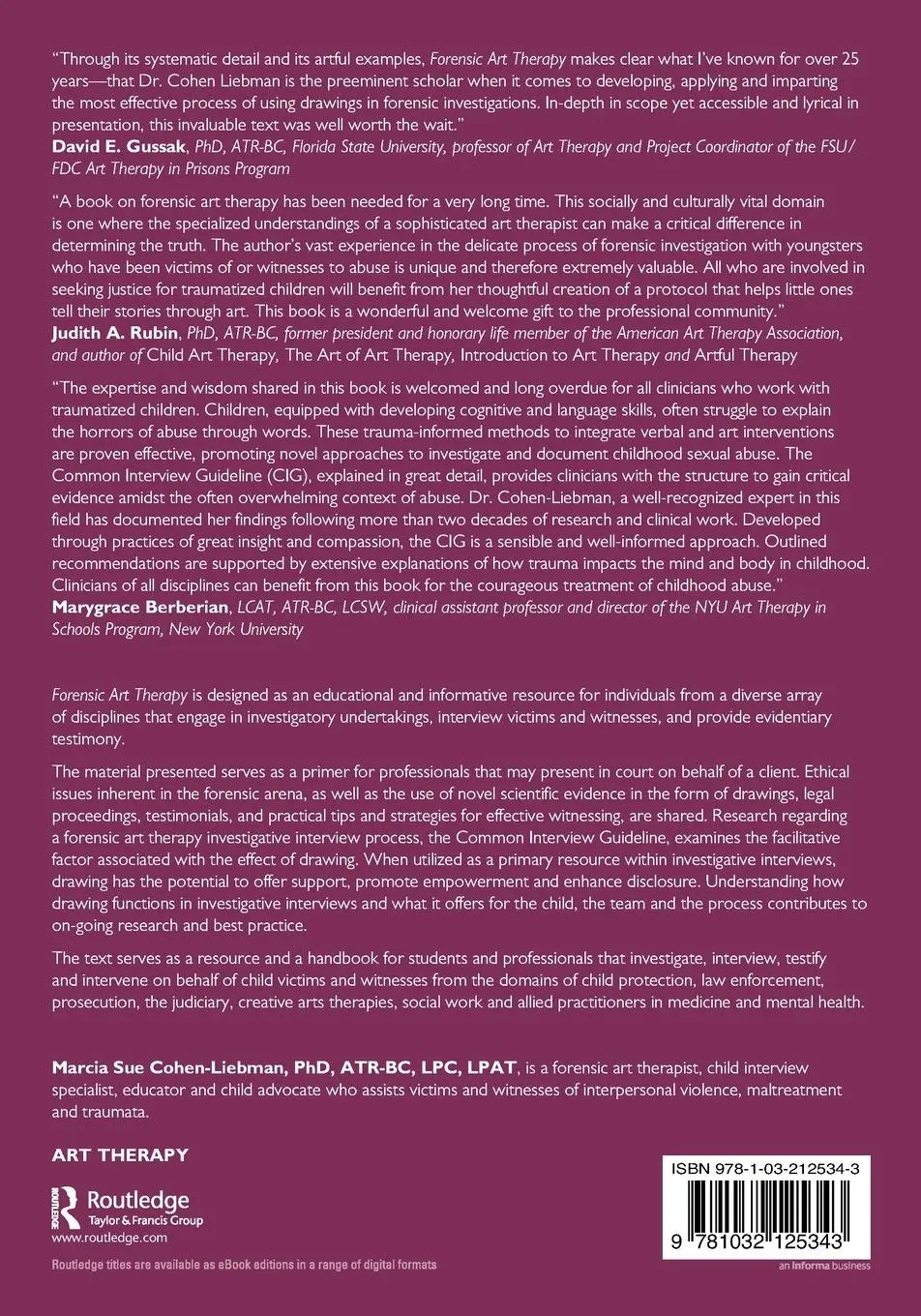 Rückseite: 9781032125343 | Forensic Art Therapy | Marcia Sue Cohen-Liebman | Taschenbuch | 2023