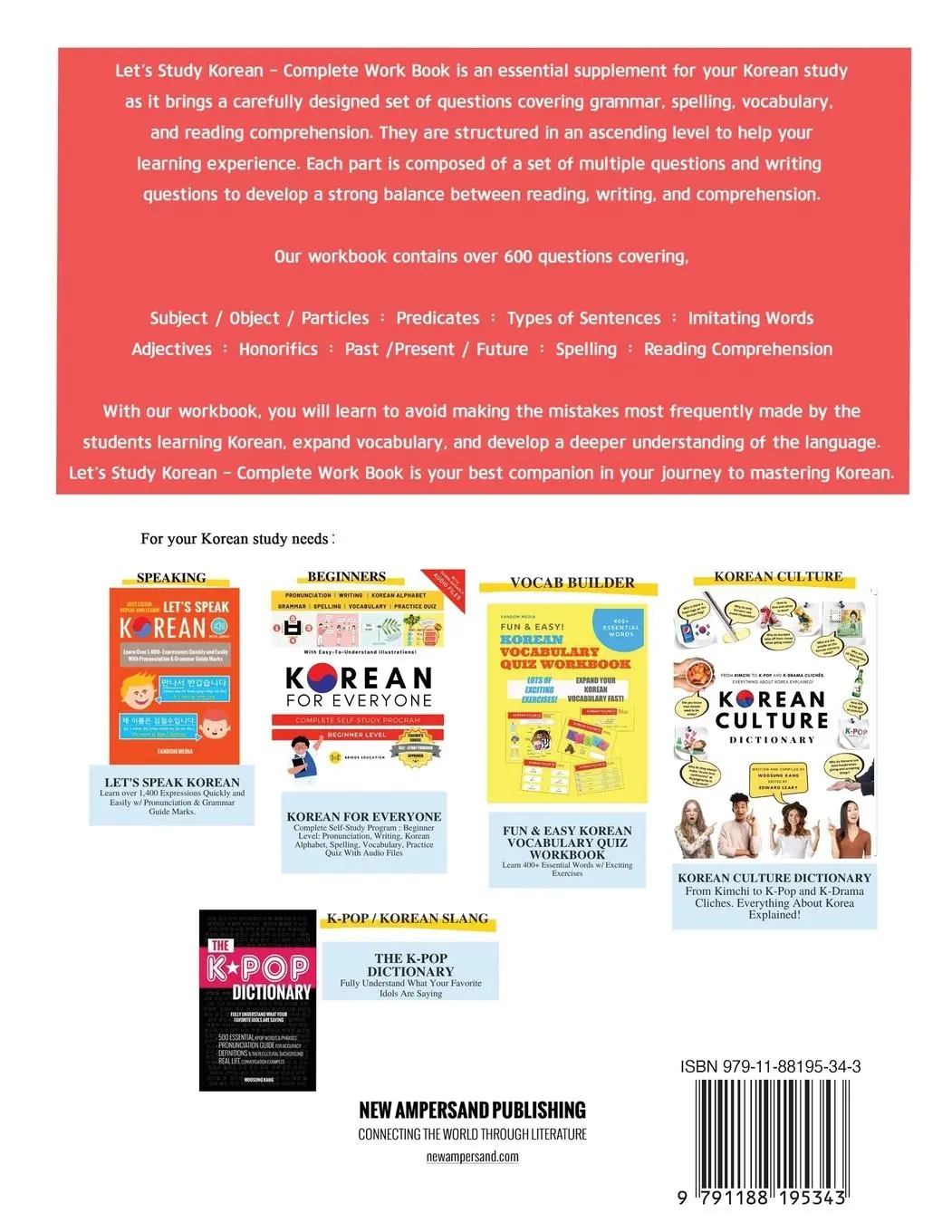 Rückseite: 9791188195343 | LET'S STUDY KOREAN | Bridge Education | Taschenbuch | Englisch | 2017
