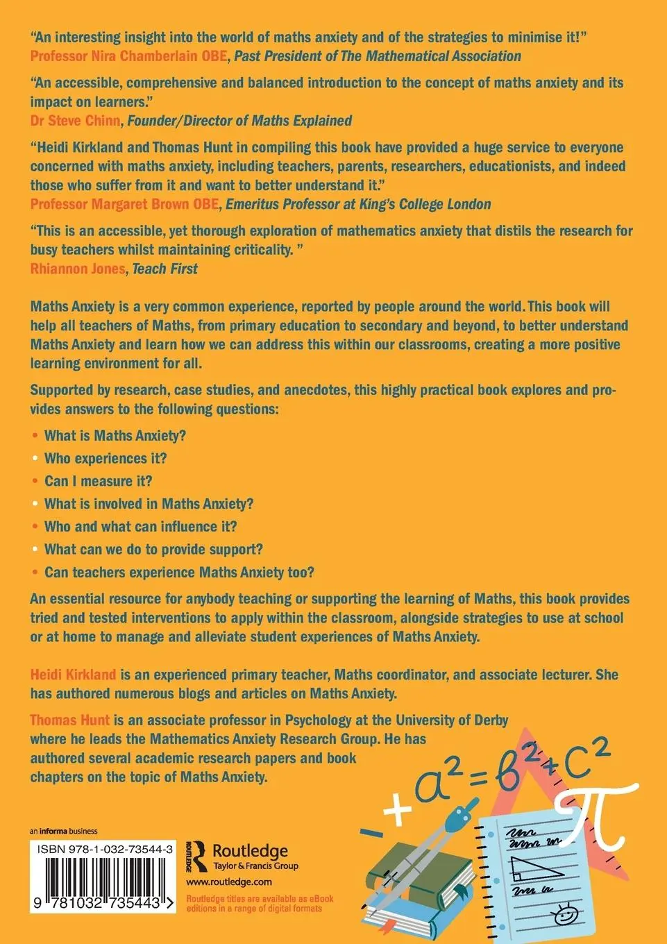 Rückseite: 9781032735443 | Maths Anxiety | Solving the Equation | Heidi Kirkland (u. a.) | Buch