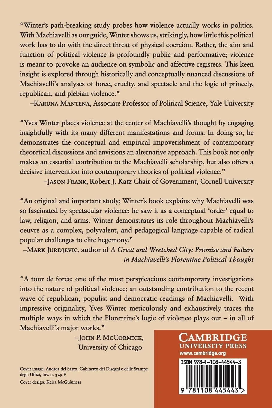 Rückseite: 9781108445443 | Machiavelli and the Orders of Violence | Yves Winter | Taschenbuch