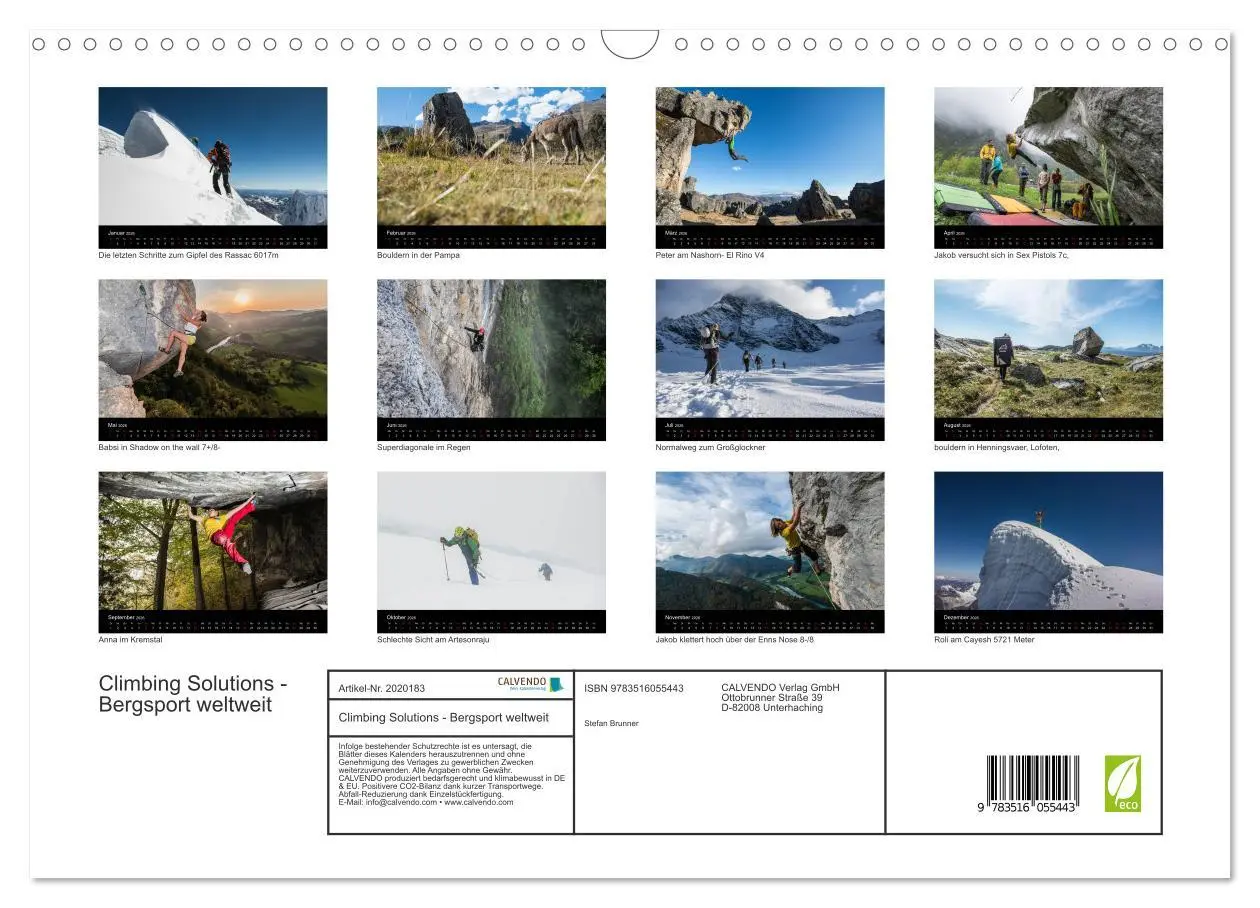Bild: 9783516055443 | Climbing Solutions - Bergsport weltweit (Wandkalender 2026 DIN A3...
