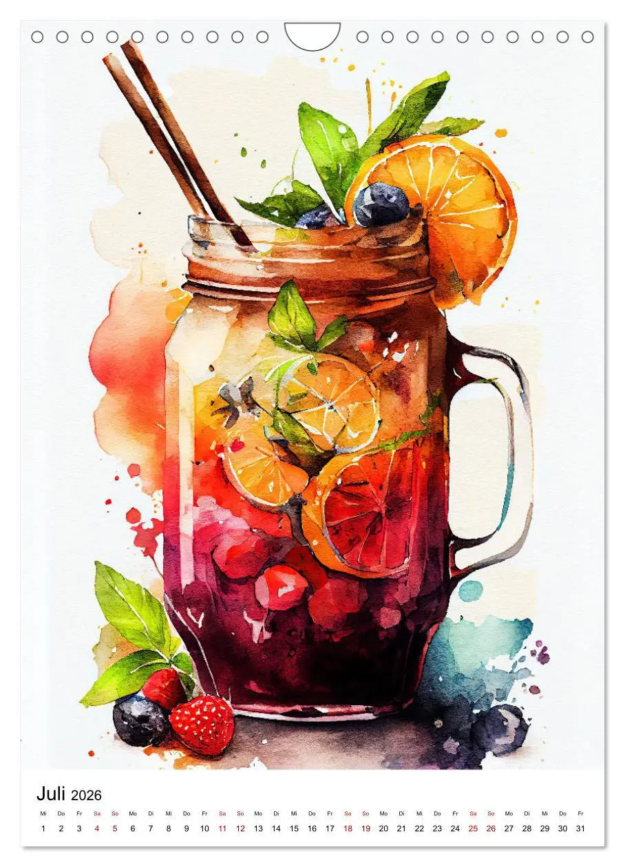 Bild: 9783516295443 | Künstlerische Cocktails (Wandkalender 2026 DIN A4 hoch), CALVENDO...