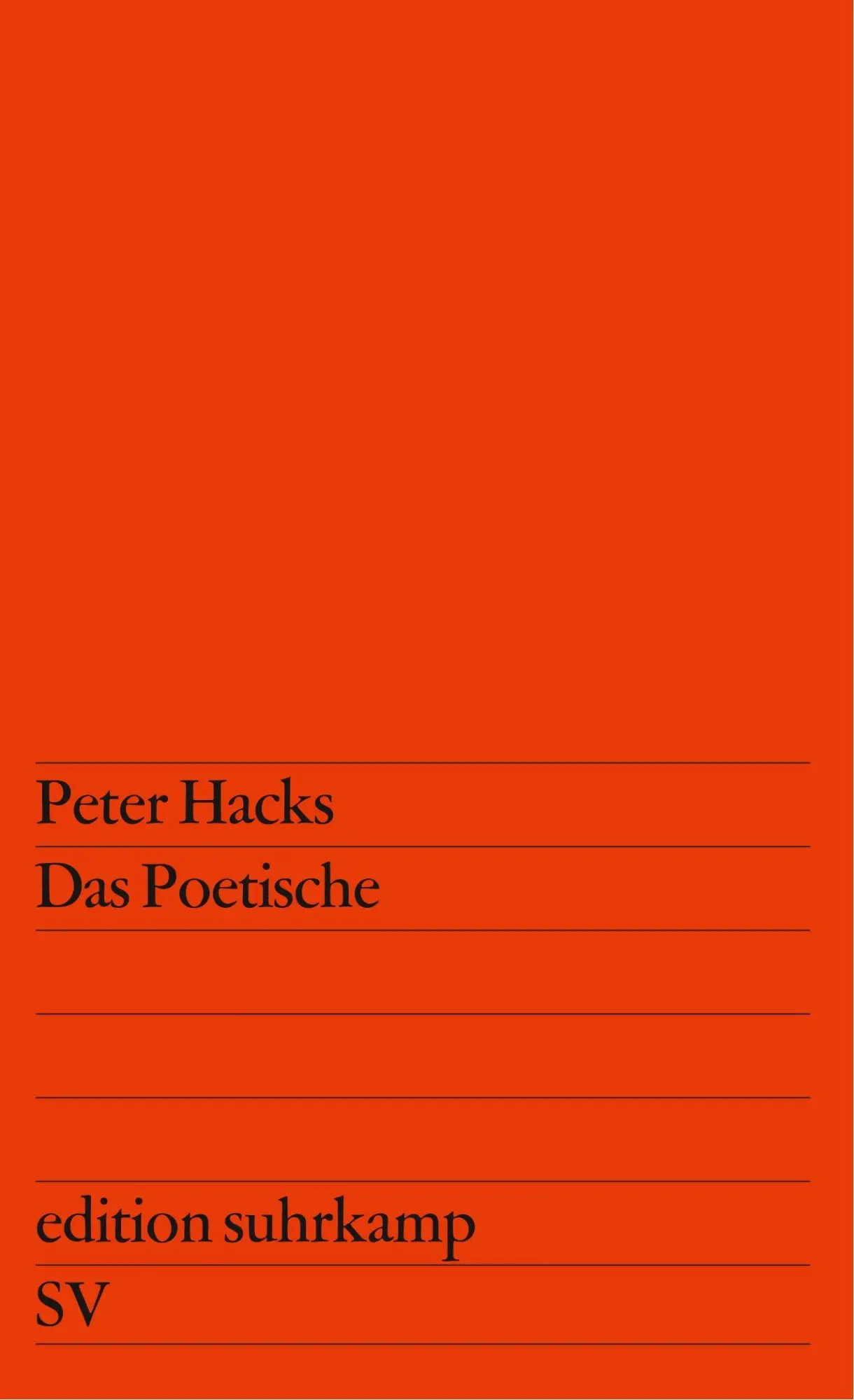 Cover: 9783518105443 | Das Poetische | Ansätze zu einer postrevolutionären Dramaturgie | Buch
