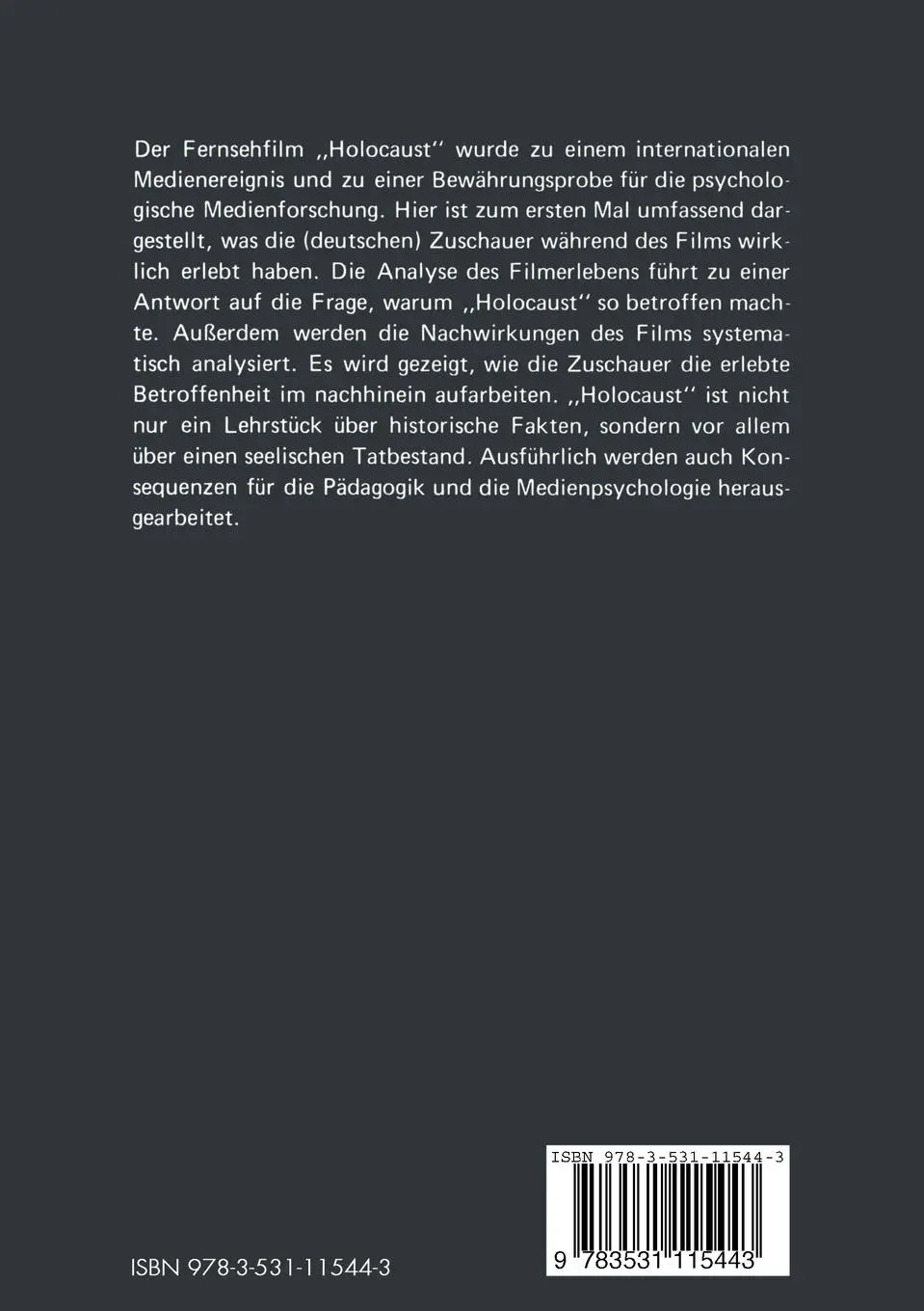 Rückseite: 9783531115443 | Das Lehrstück "Holocaust" | Yizhak Ahren | Taschenbuch | 178 S. | 1982