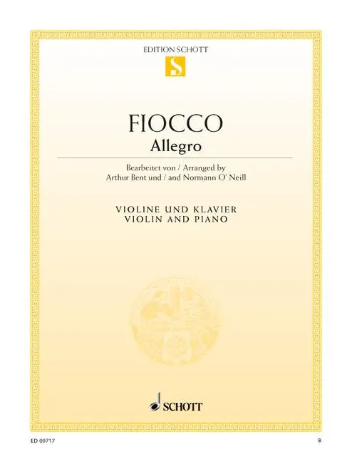 Cover: 9783795795443 | Allegro | Violine und Klavier., Edition Schott Einzelausgabe | Fiocco