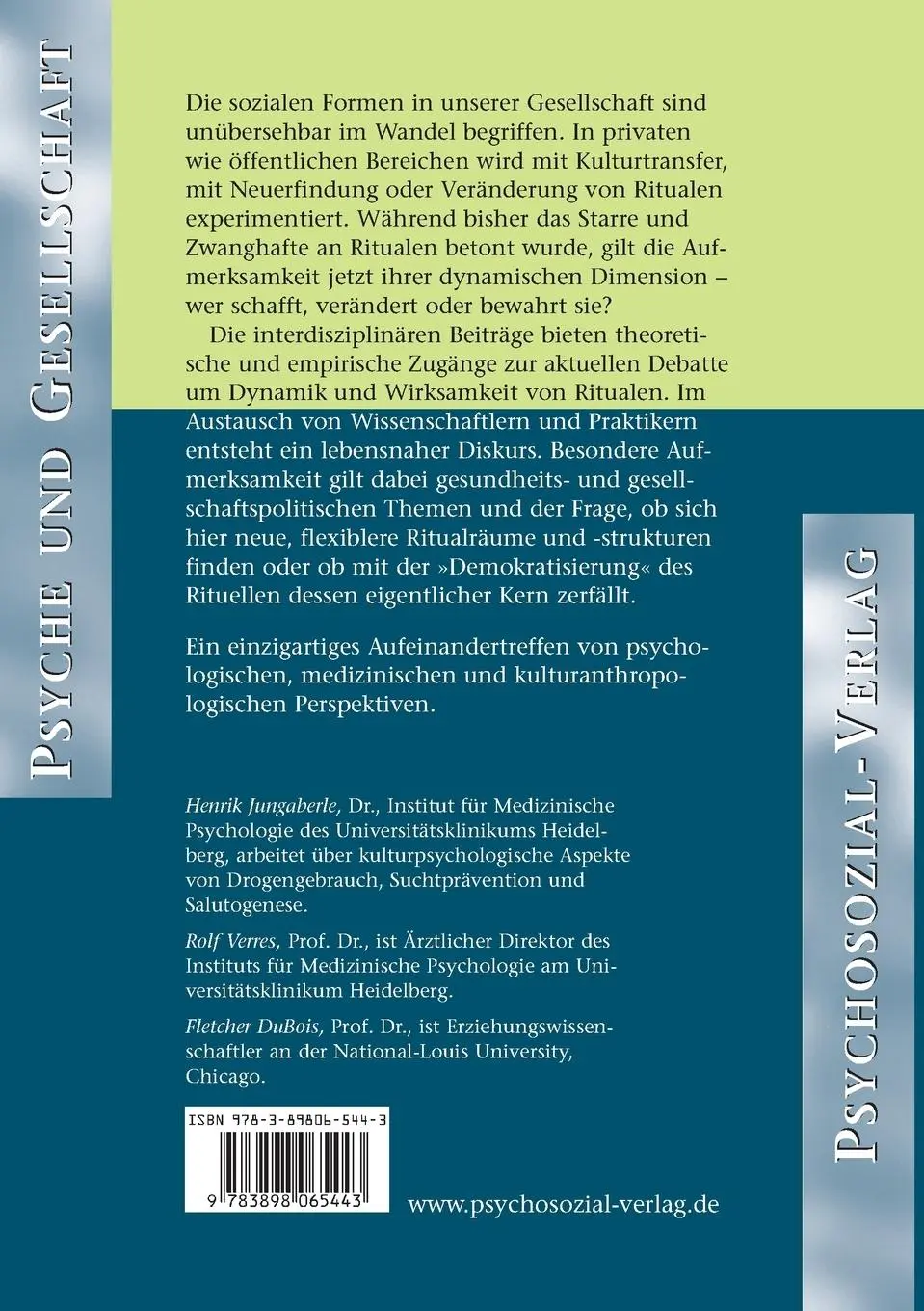 Rückseite: 9783898065443 | Rituale erneuern | Henrik Jungaberle (u. a.) | Taschenbuch | 397 S.