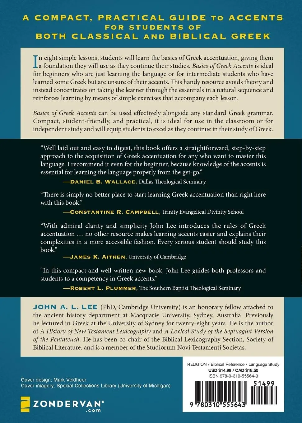 Rückseite: 9780310555643 | Basics of Greek Accents | Eight Lessons with Exercises | Lee | Buch