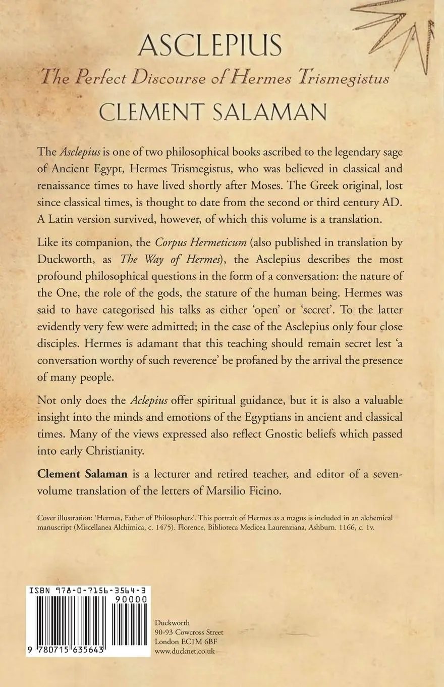 Rückseite: 9780715635643 | Asclepius | The Perfect Discourse of Hermes Trismegistus | Salaman