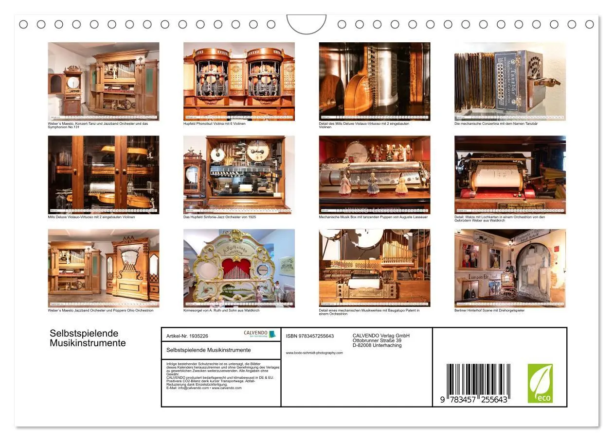 Bild: 9783457255643 | Selbstspielende Musikinstrumente (Wandkalender 2026 DIN A4 quer),...