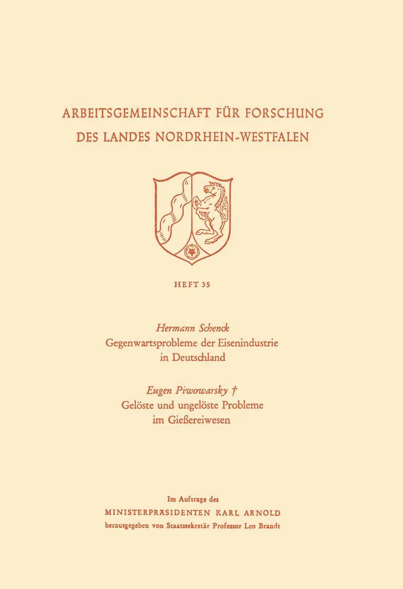 Cover: 9783663005643 | Gegenwartsprobleme der Eisenindustrie in Deutschland. Gelöste und...