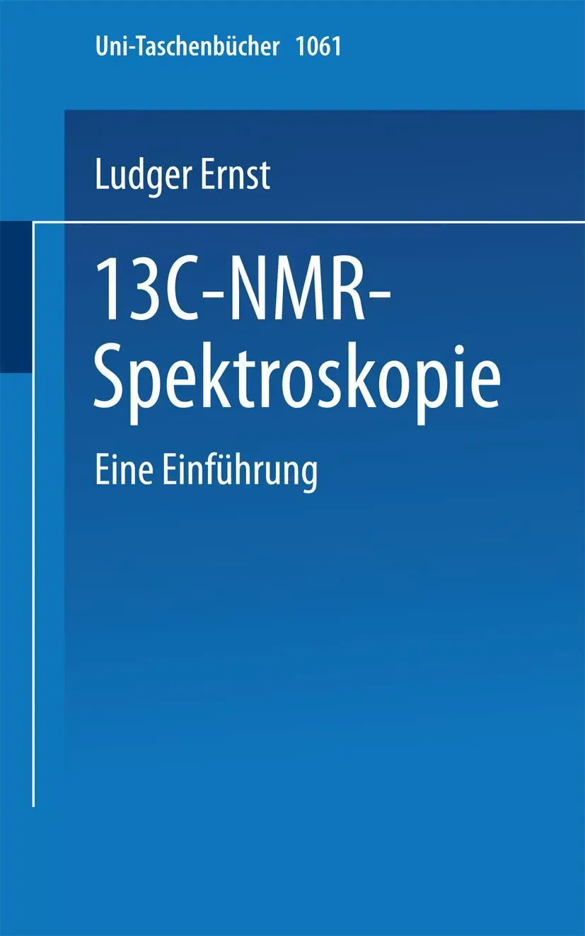 Cover: 9783798505643 | 13C-NMR- Spektroskopie | Eine Einführung | L. Ernst | Taschenbuch