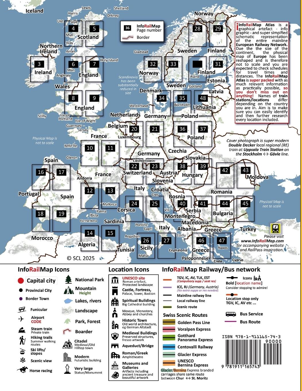 Rückseite: 9781911165743 | Interrail/Eurail Icon Illustrated Railway Atlas - Global Pass Edition