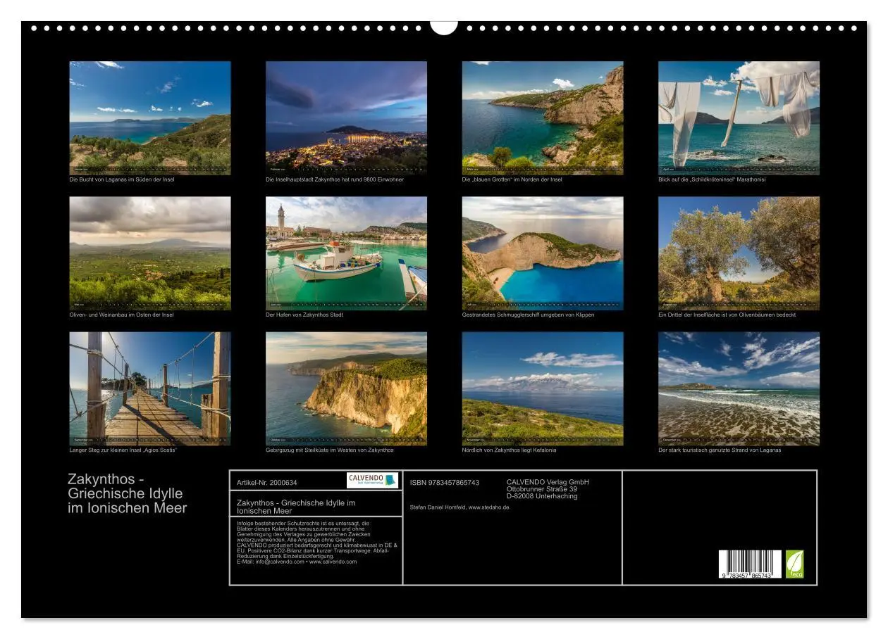 Bild: 9783457865743 | Zakynthos - Griechische Idylle im Ionischen Meer (Wandkalender 2026...