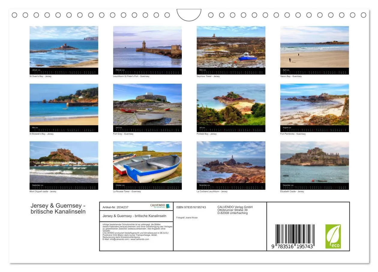 Bild: 9783516195743 | Jersey &amp; Guernsey - britische Kanalinseln (Wandkalender 2026 DIN A4...