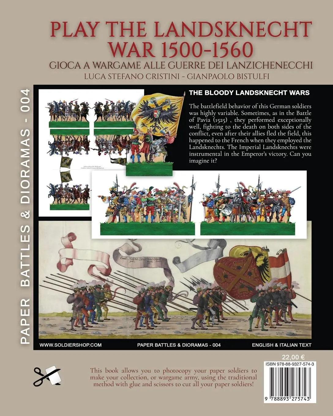 Rückseite: 9788893275743 | Play the Landsknecht war 1500-1560 - Gioca a Wargame alle guerre...