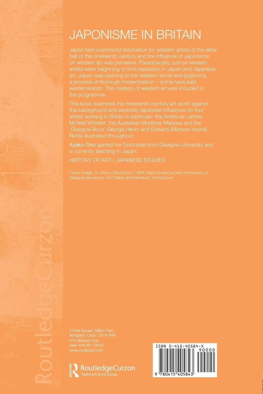 Rückseite: 9780415405843 | Japonisme in Britain | Ayako Ono | Taschenbuch | Englisch | 2006