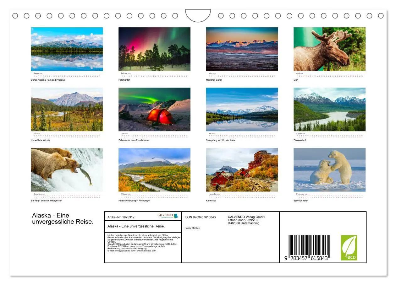 Bild: 9783457615843 | Alaska - Eine unvergessliche Reise. (Wandkalender 2026 DIN A4...