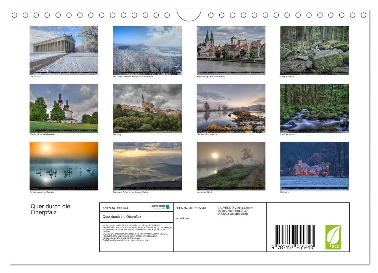 Bild: 9783457855843 | Quer durch die Oberpfalz (Wandkalender 2026 DIN A4 quer), CALVENDO...