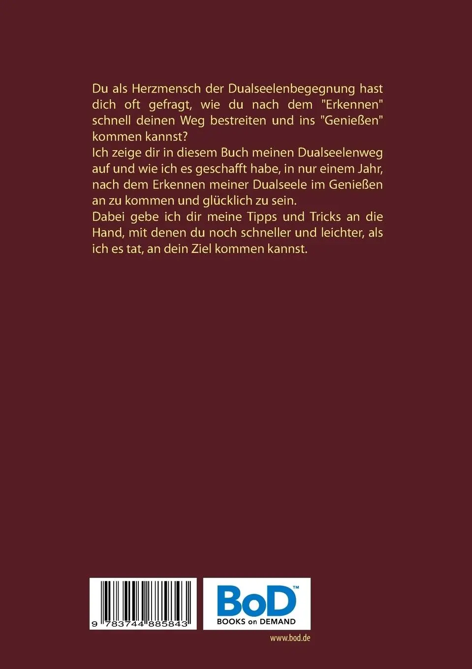 Rückseite: 9783744885843 | Dualseelenliebe | Dualseelenweg "leicht gemacht" | Archer | Buch