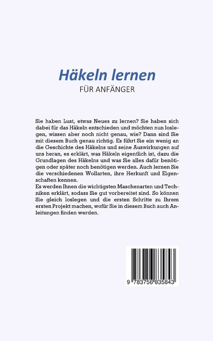 Rückseite: 9783756835843 | Häkeln lernen für Anfänger | Marlies Brandau | Taschenbuch | Paperback